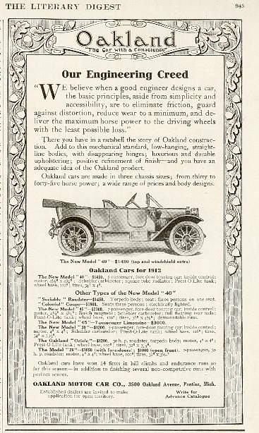 1911 Oakland Auto Advertising